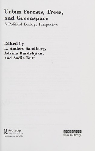 Cover of Urban Forests, Trees and Greenspace