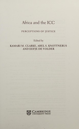 Cover of Africa and the ICC