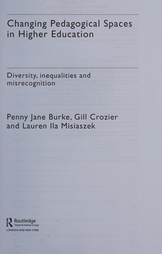 Cover of Changing Pedagogical Spaces in Higher Education