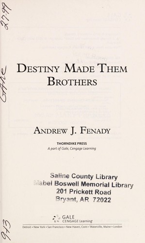 Cover of Destiny made them brothers