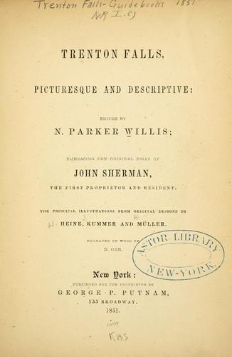 Cover of Trenton Falls, picturesque and descriptive