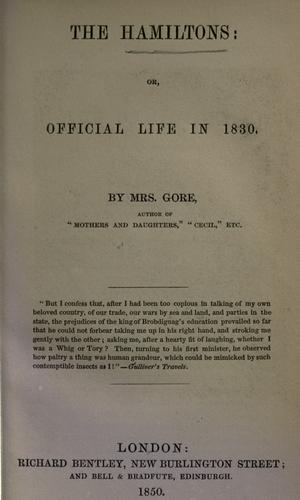 Cover of The Hamiltons, or, Official life in 1830