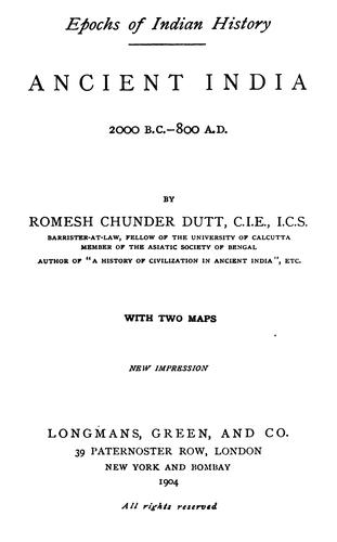 Cover of Ancient India (2000 B.C.-800 A.D.)