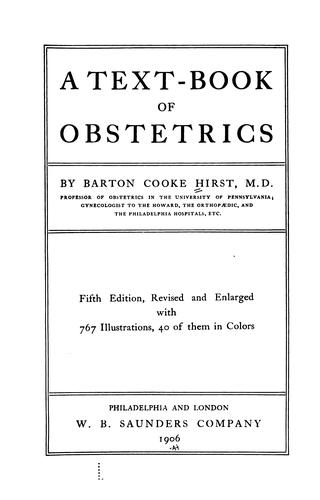Cover of A text-book of obstetrics