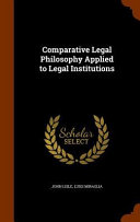 Cover of Comparative Legal Philosophy Applied to Legal Institutions