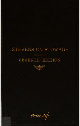 Cover of On the stowage of ships and their cargoes