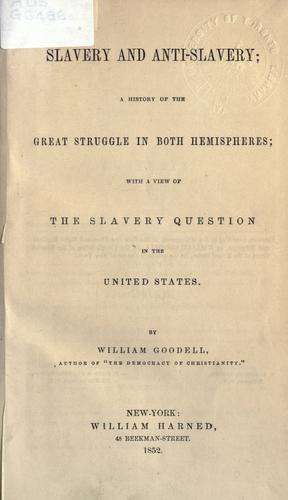 Cover of Slavery and anti-slavery