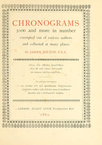 Cover of Chronograms, 5000 and more in number