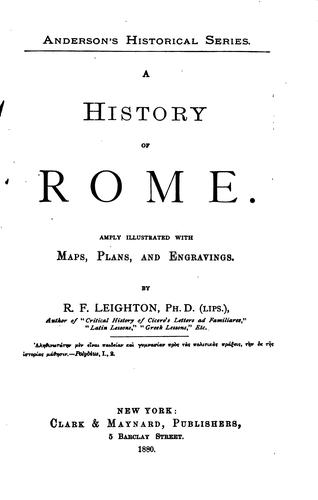 Cover of A History of Rome