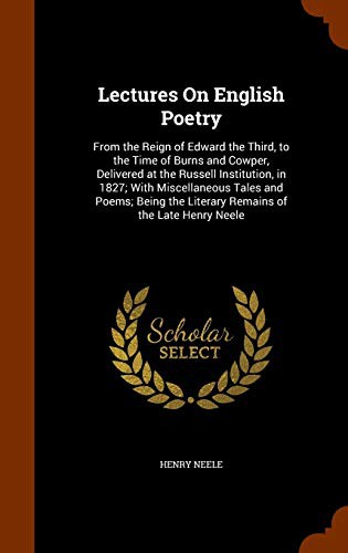 Cover of Lectures On English Poetry