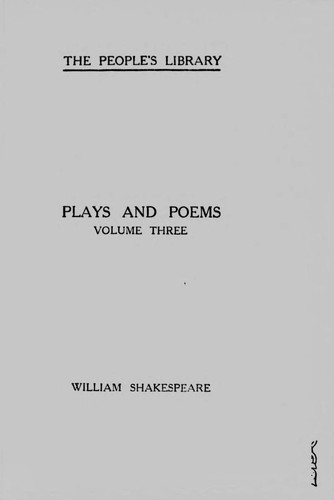 Cover of The Plays And Poems Of William Shakspeare, Volume 3
