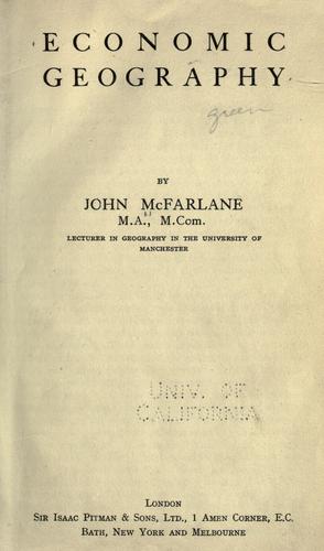 Cover of Economic geography