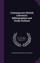 Cover of Contemporary British Literature; Bibliographies and Study Outlines