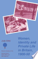 Cover of Women, Identity and Private Life in Britain, 1900–50