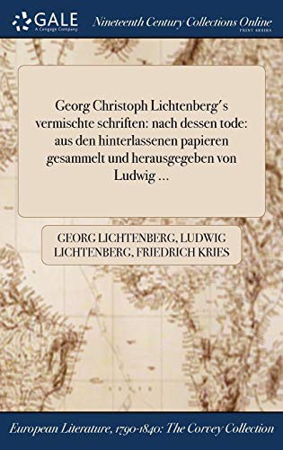 Cover of Georg Christoph Lichtenberg's vermischte schriften : nach dessen tode