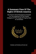 Cover of A Summary View of the Rights of British America