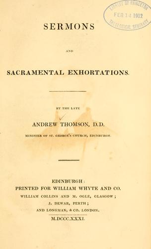 Cover of Sermons and sacramental exhortations