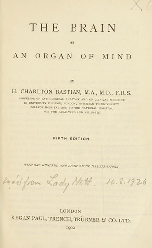 Cover of The brain as an organ of mind