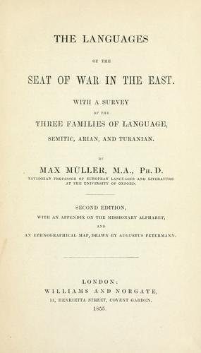Cover of The languages of the seat of war in the east