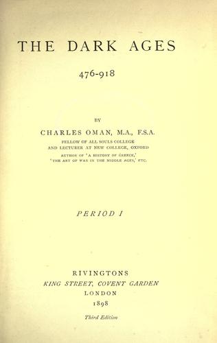 Cover of The dark ages, 476-918