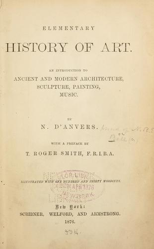 Cover of Elementary history of art
