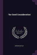 Cover of 'for Good Consideration'