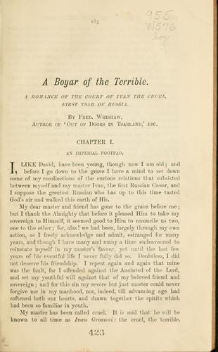 Cover of A boyar of the Terrible