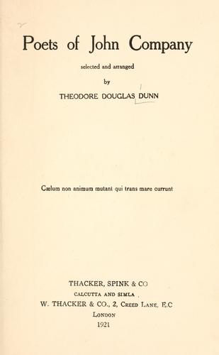 Cover of Poets of the John Company