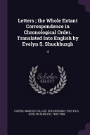 Cover of Letters; the Whole Extant Correspondence in Chronological Order. Translated Into English by Evelyn S. Shuckburgh