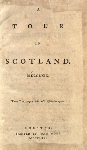 Cover of The additions to the quarto edition of the Tour in Scotland, MDCCLXIX