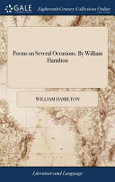 Cover of Poems on Several Occasions. by William Hamilton