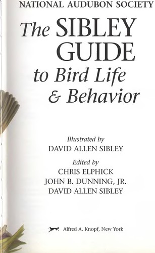 Cover of The Sibley guide to bird life & behavior