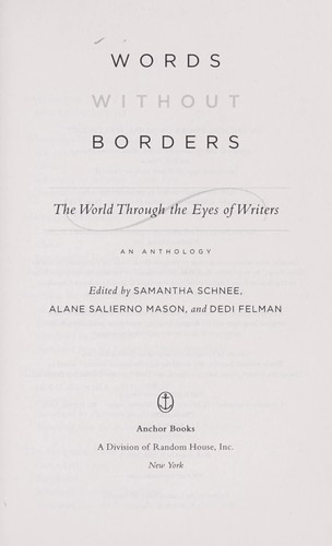 Cover of Words without borders : the world through the eyes of writers : an anthology