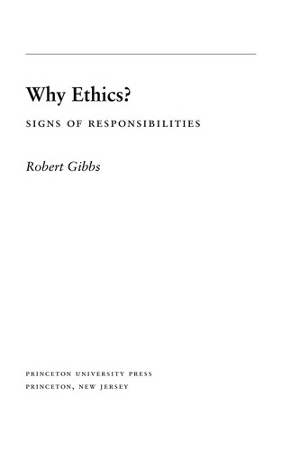 Cover of Why ethics?