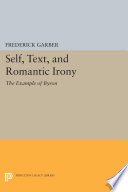 Cover of Self, Text, and Romantic Irony