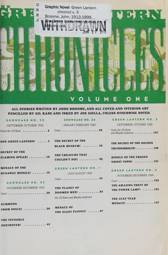 Cover of The Green Lantern chronicles