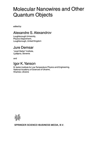 Cover of Molecular Nanowires and Other Quantum Objects