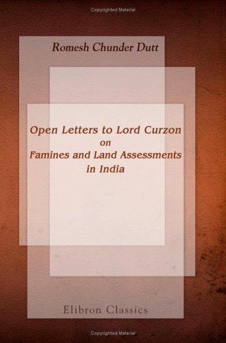 Cover of Open letters to Lord Curzon on famines and land assessments in India