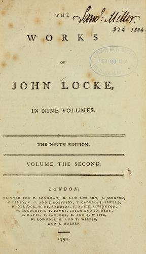 Cover of The works of John Locke