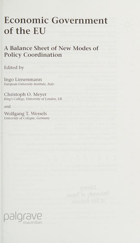 Cover of Economic government of the EU