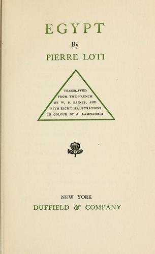 Cover of Egypt (LA Mort De Philae