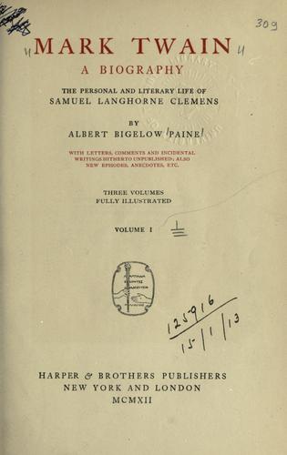 Cover of Mark Twain, a Biography