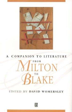 Cover of A companion to literature from Milton to Blake