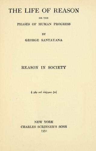 Cover of The life of reason