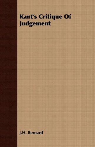 Cover of Kant's Critique Of Judgement