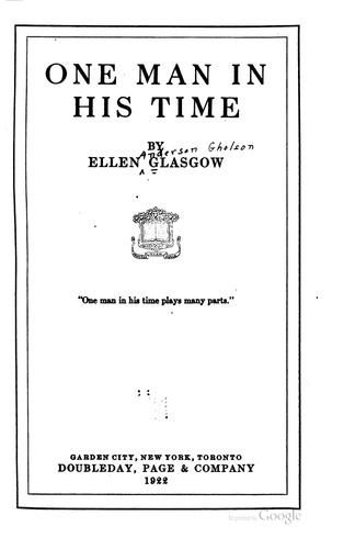 Cover of One Man in His Time