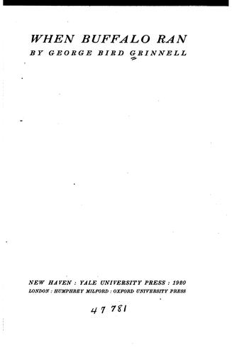 Cover of When buffalo ran