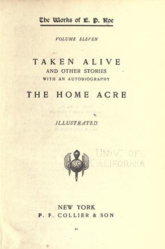 Cover of Taken alive