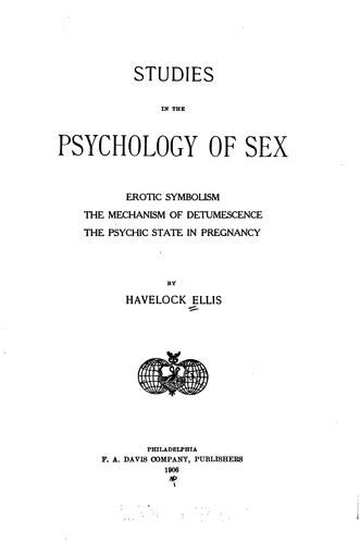 Cover of Studies in the Psychology of Sex, Vol. VI