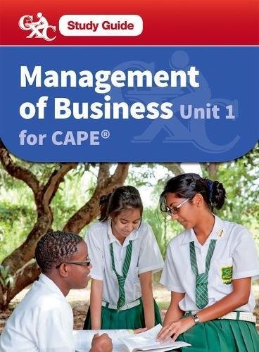 Cover of Management of Business CAPE Unit 1 CXC Study Guide